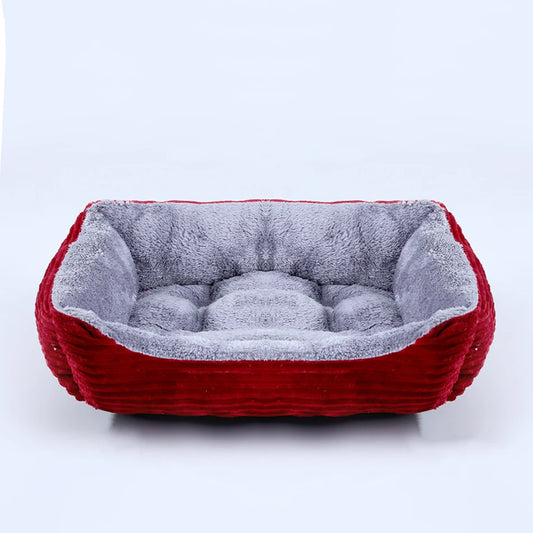 Bed for Dog Pet Square Plush Kennel Medium Small Dog Sofa Bed Cushion Pet Calming Dog Bed House Pet Supplies Accessories