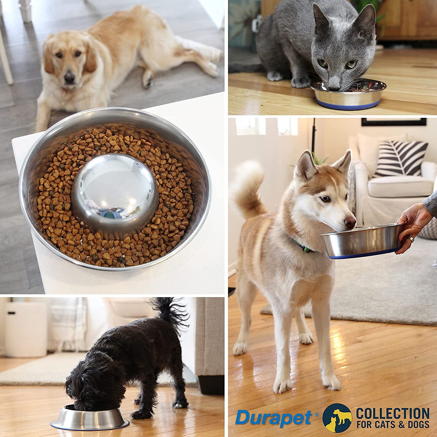 Durapet Dog Bowls, Dog Food Bowls & Dog Water Bowls (Stainless Steel Dog Bowl to Replace Ceramic Dog Bowls) Large Dog Bowls, Dog Bowls Medium Sized Dogs & Dog Bowls Small Size Dog